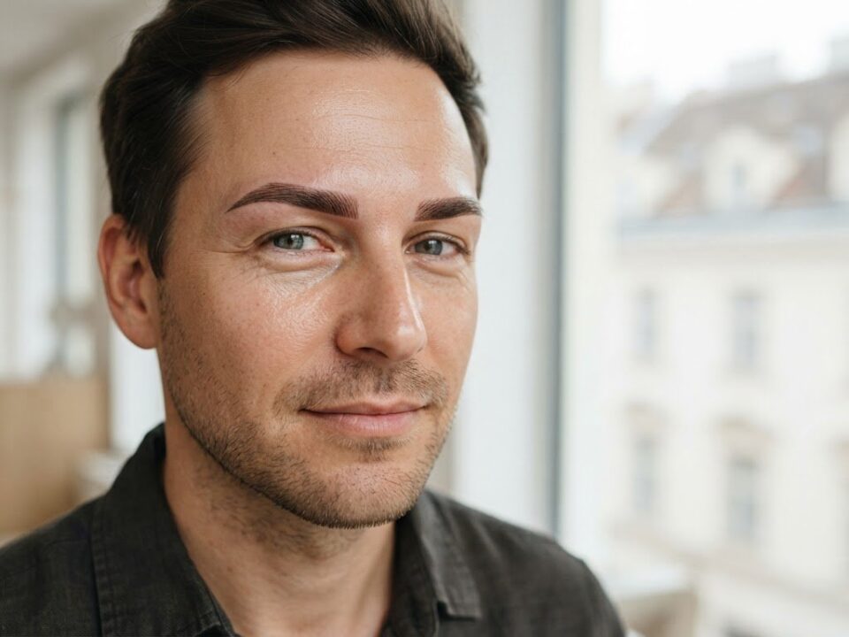 Unauffälliges Microblading für Männer: natürlich geformte Augenbrauen
